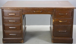 Antique Mahogany Raised Panel Desk