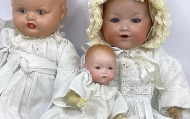 Antique dolls trio to include a dream baby with bisque...