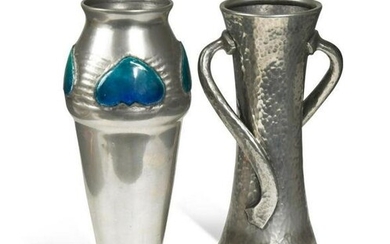 Archibald Knox for Liberty & Co., a Tudric pewter and enamel vase