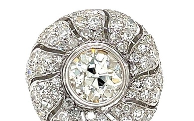 Art Deco Platinum 2.25 Ct. Diamond Cocktail Ring