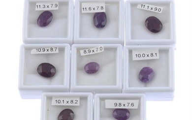 Assorted oval-shape rubies, 33.51ct