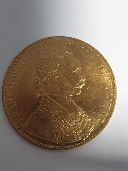 Austria - 4Ducato d'oro 1915 Franz Joseph I Restrike - Gold