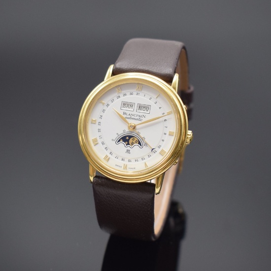 BLANCPAIN Villeret 18k yellow gold gents wristwatch with...