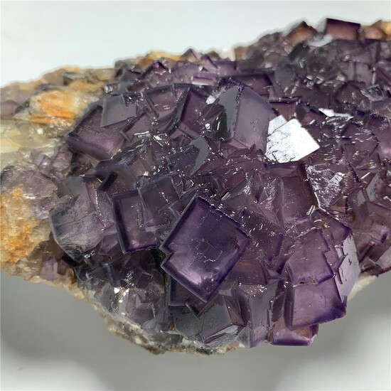 Beautiful Purple Cube Fluorite Crystal on matrix - 170×110×40 mm - 2190 g