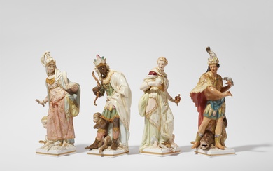 Berlin KPM porcelain models of the four continents