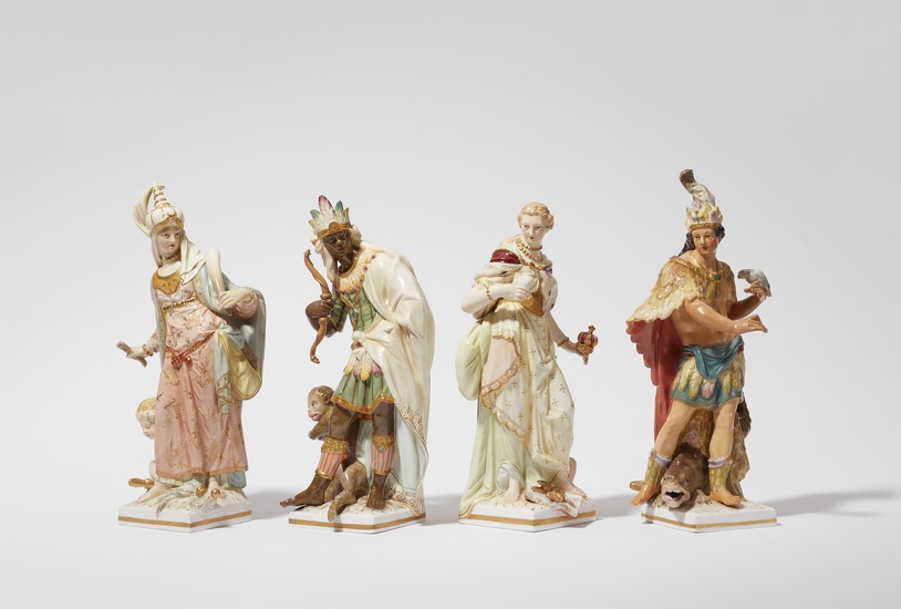 Berlin KPM porcelain models of the four continents