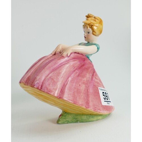 Beswick figure of a girl holding dress in wind 390: dark pin...