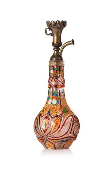 Bohemian narghileh vase for the Ottoman market, end of the 19th century