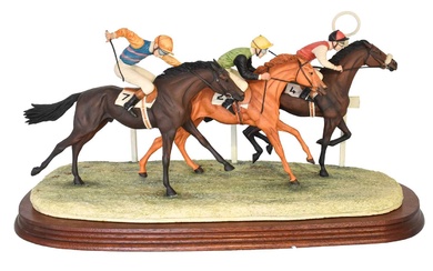 Border Fine Arts 'Going for the Post' (Three Racehorses), model...