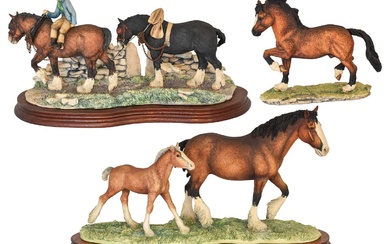 Border Fine Arts Horse Models Comprising: 'Coming Home', (Two Heavy...