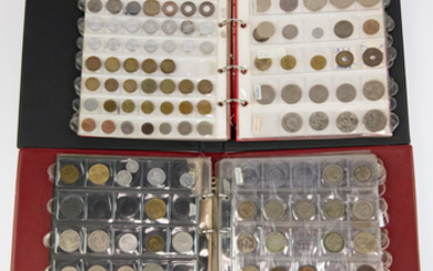 Box with 8 albums World coins incl. Finland, Denmark, Austria,...