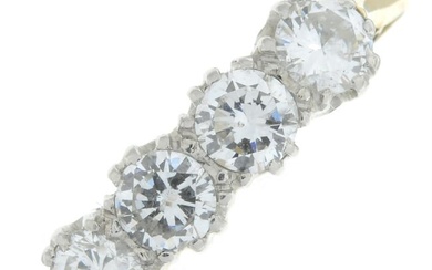 Brilliant-cut diamond five-stone ring