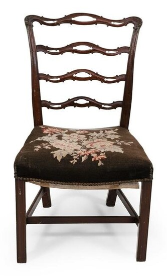 CHIPPENDALE RIBBON-BACK SIDE CHAIR New England, Circa