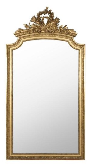 CONTINENTAL CARVED AND GILTWOOD MIRROR Probably France
