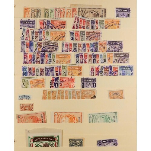 COSTA RICA REVENUE STAMPS COLLECTION On pages and in packets...
