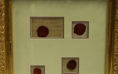 Frame composed of four wax seals, Families of Gnat, Cajoli,...