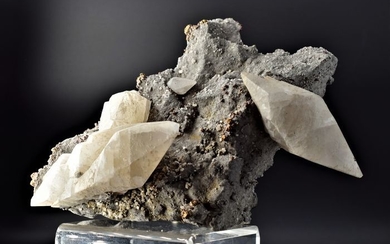 Calcite, marcasite, chalcopyrite Crystals on matrix - 2 kg