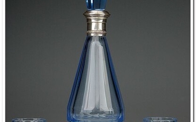 Carafe with glasses - .800 silver - Belgium - First half 20th century