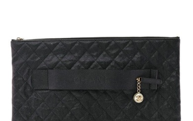 Chanel Iridescent Caviar Large Night by the C Pouch Clutch Black