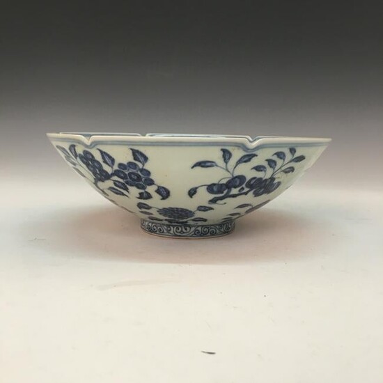 Chinese Blue-White 'Lotus' Bowl, Xuande Mark