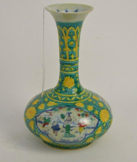 Chinese Doucai Raised Enamel Porcelain Vase with Hidden