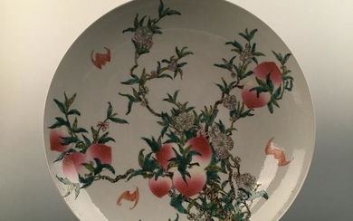 Chinese Famille Rose '9-Peach' Plate, Guangxu Mark