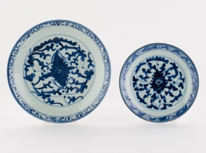 Chinese Jiaqing Period Blue & White Porcelain Plates