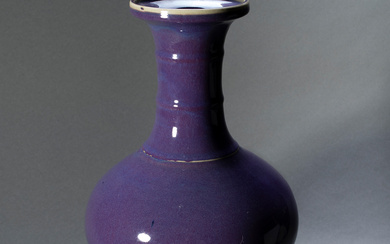 Chinese flambe glazed bottle vase