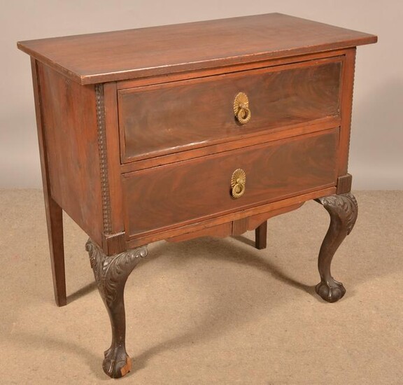 Chippendale Style Carved Mahogany Lowboy.