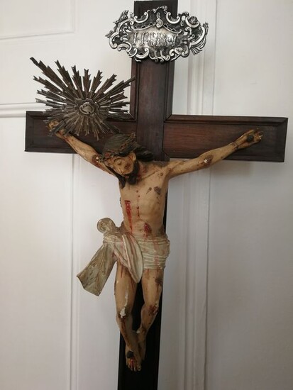 Christ, Cross, Crucifix (1) - Silver, Wood - First half 18th century