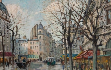 Constantin Kluge (French, 1912-2003) La Place St. Michel