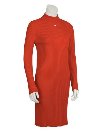 Courrèges Red Knit Sweater Dress