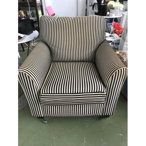 Courtney Accent Armchair with Blackstone Stripes on Wheels