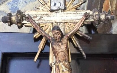 Crucifix, Beautiful Christ on the cross (65cm - 26 inches) - Wood - 19th century