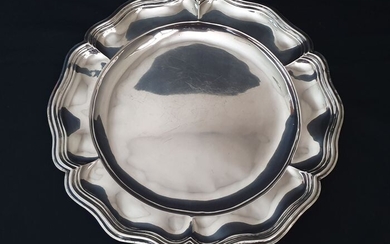 Dabbene-Milano serving plate-silversmith - .800 silver - Italy - Early 20th century