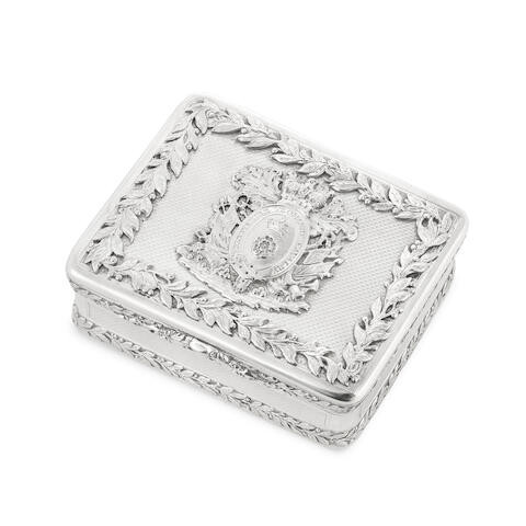 Derbyshire Yeomanry Cavalry Regiment Interest: A George IV silver table snuff box