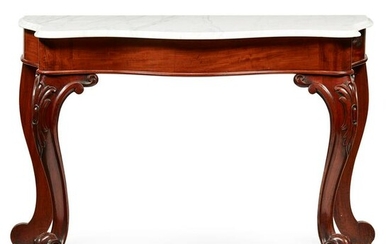 EARLY VICTORIAN MAHOGANY MARBLE TOP CONSOLE TABLE MID