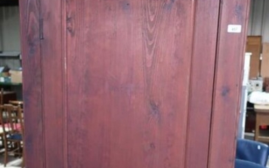 Early 20th C stained vestry cupboard enclosed by single...