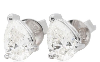 Earrings - 18 kt. White gold - 1.02 tw. Diamond (Natural)
