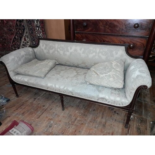 Edwardian Mahogany Adams style Sofa (195cm wide)