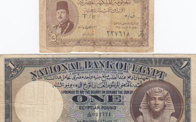 Egypt 5 Piastres & 1 Pound 1940 (2)