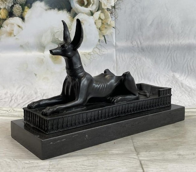 Egyptian Dog Bronze Sculpture