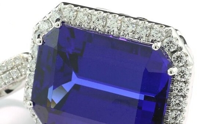 Einzigartiger Tansanit Diamant Anhänger 51,11 carat AAAA GIA-Expertise High Quality - 18 kt. White gold - Pendant - 49.32 ct Tanzanite - Diamonds