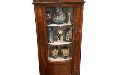 Elegant Inlaid Satin Wood Bow Front Corner Cabinet 69cm W 4...