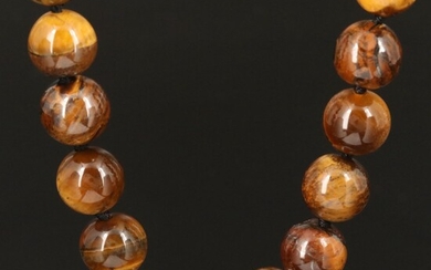 Endless Tiger's Eye Beaded Necklace