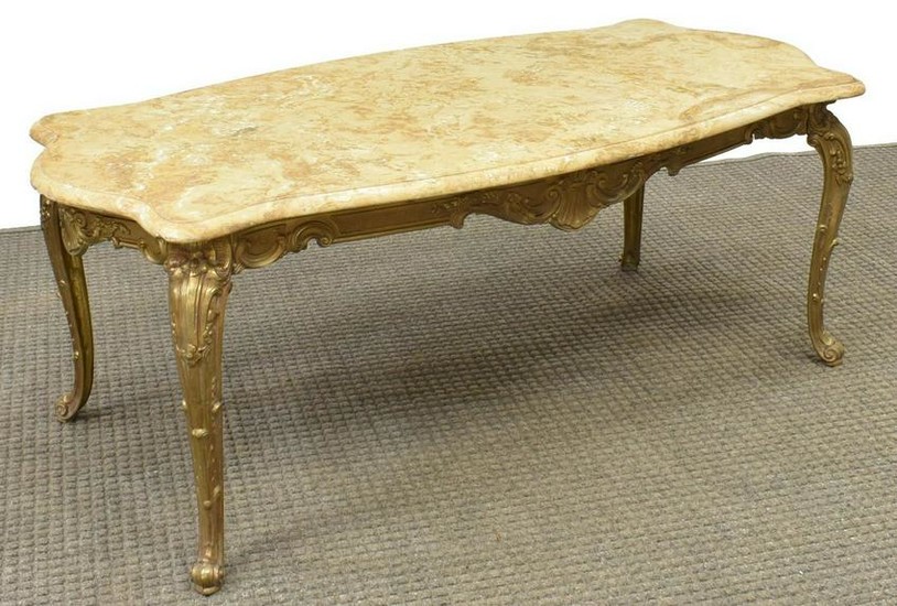 FRENCH LOUIS XV STYLE MARBLE-TOP COFFEE TABLE