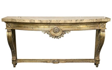 Faux Marble-Top Louis XV Style Console Table Attributed to Maison Jansen
