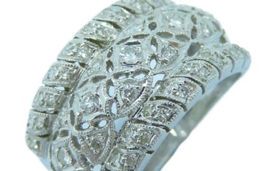 Fine Jewelry Diamond Ring 18K White Gold US#6