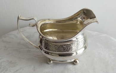Finely decorated ancient Georgian milk jug - .925 silver - Naphtali Hart - England - 1813