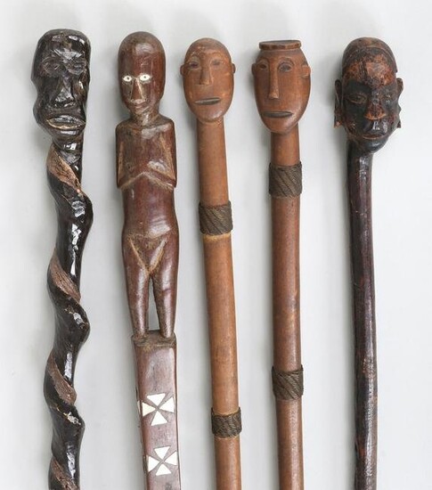 Folk Art carved walking sticks